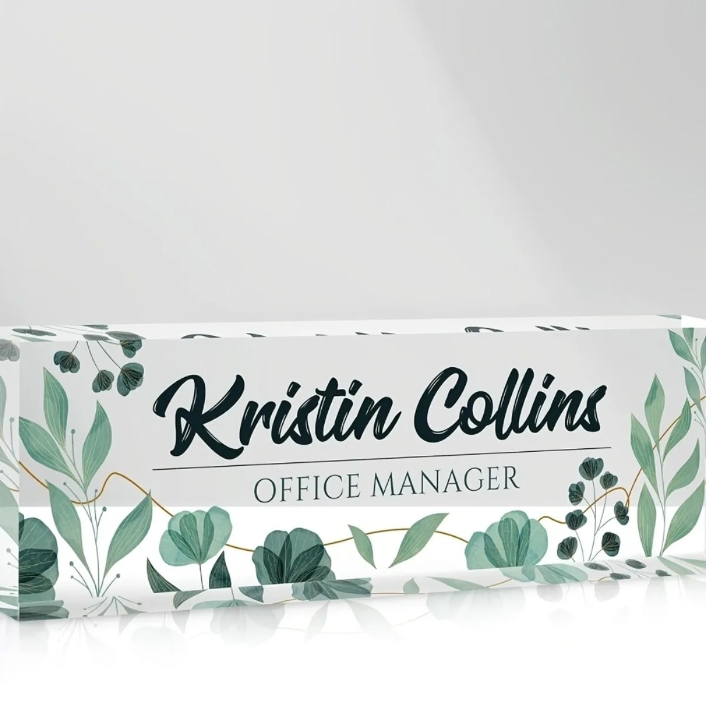 Desk Name Plate - [2D Flat] Personalized Acrylic Desk Nameplate