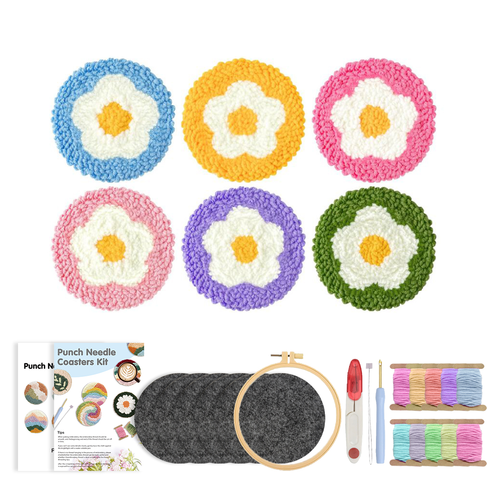 Graph Paper Pad - CHENISTORY 6pcs/Set Flowers Pattern Punch Needle