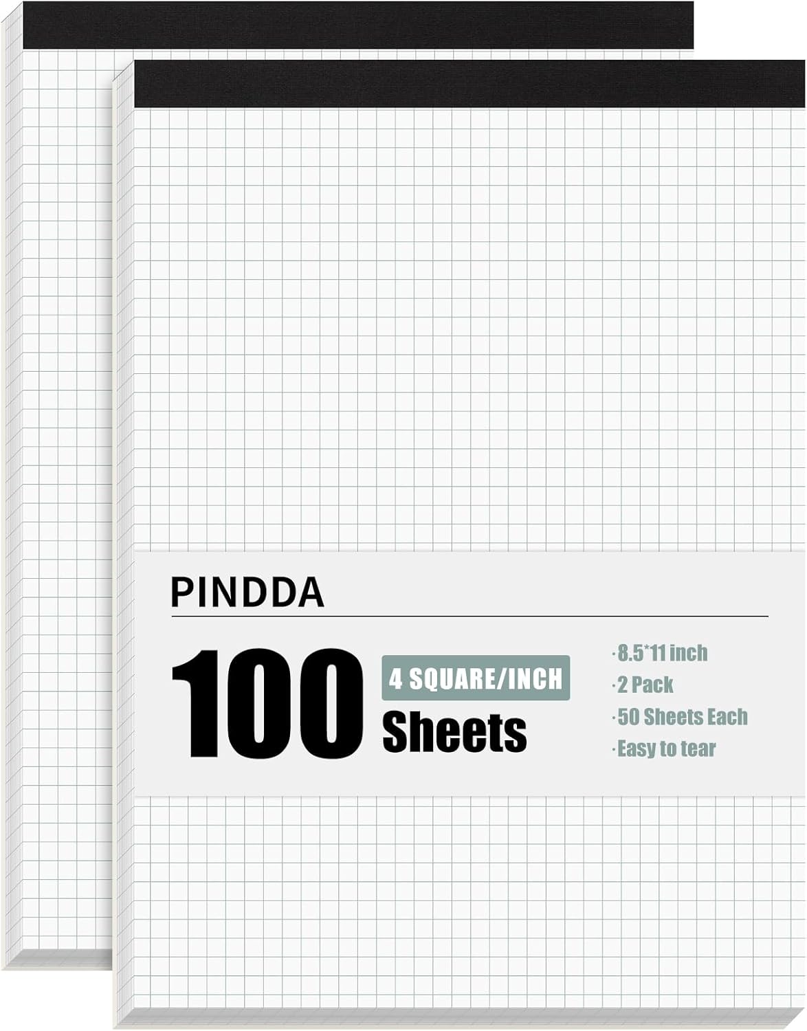 Graph Paper Pad - Graph Paper Notebook, 2 Pack, 8.5
