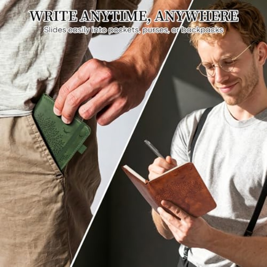 A6 Pocket Notebook Lined Journ - Journal Leather Hardcover บทวิจารณ์และราคา