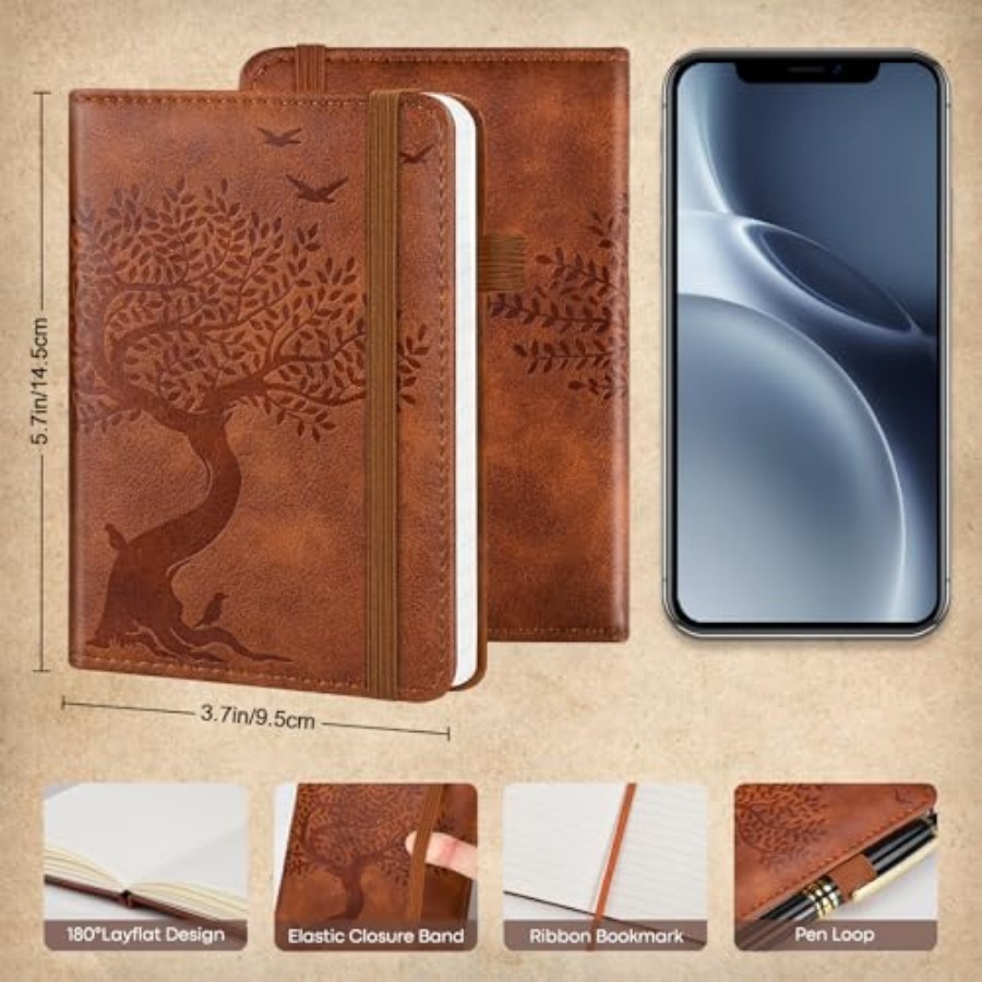 A6 Pocket Notebook Lined Journ - Journal Leather Hardcover บทวิจารณ์และราคา