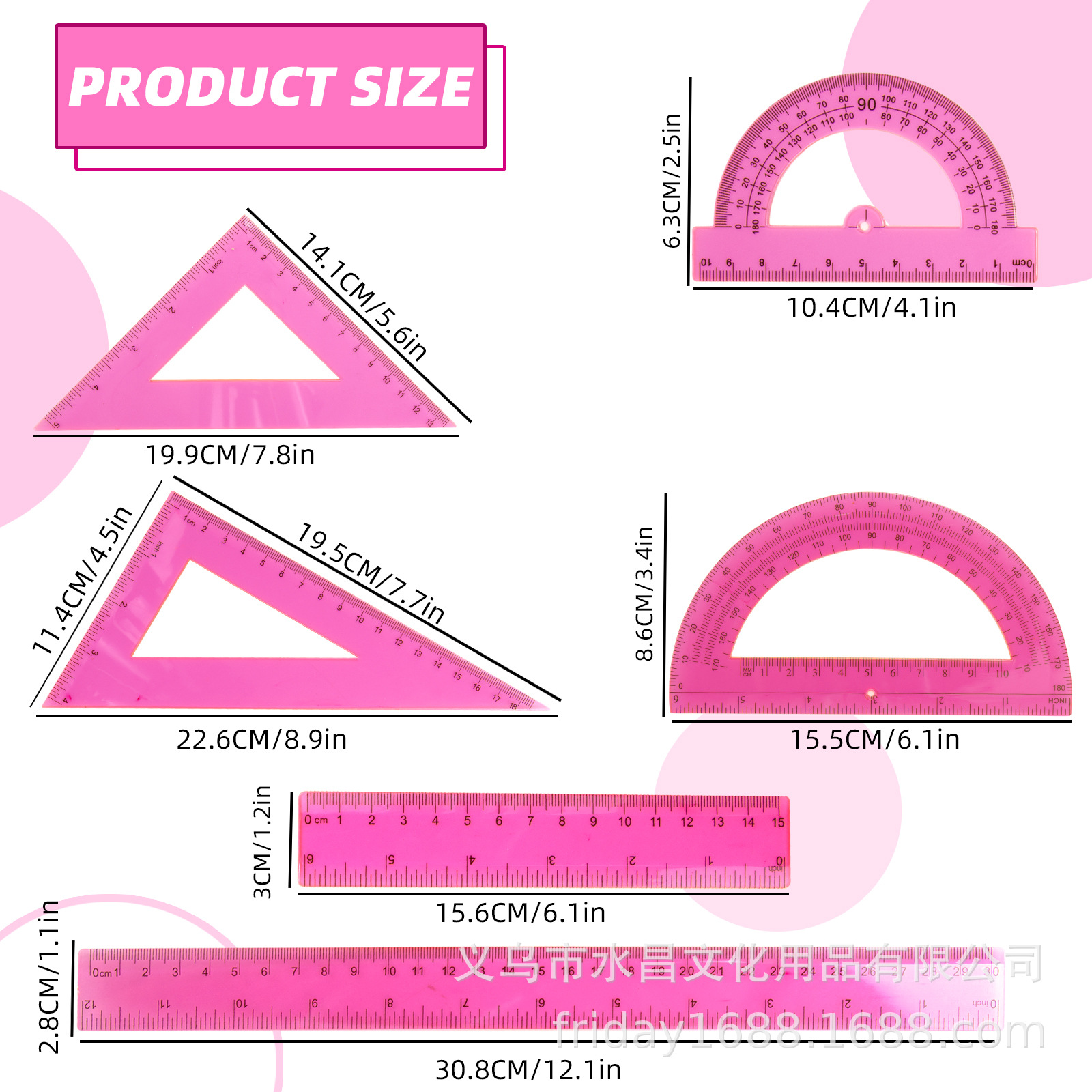 6-piece Transparent Color Rule - Ruler Set Transparent บทวิจารณ์และราคา