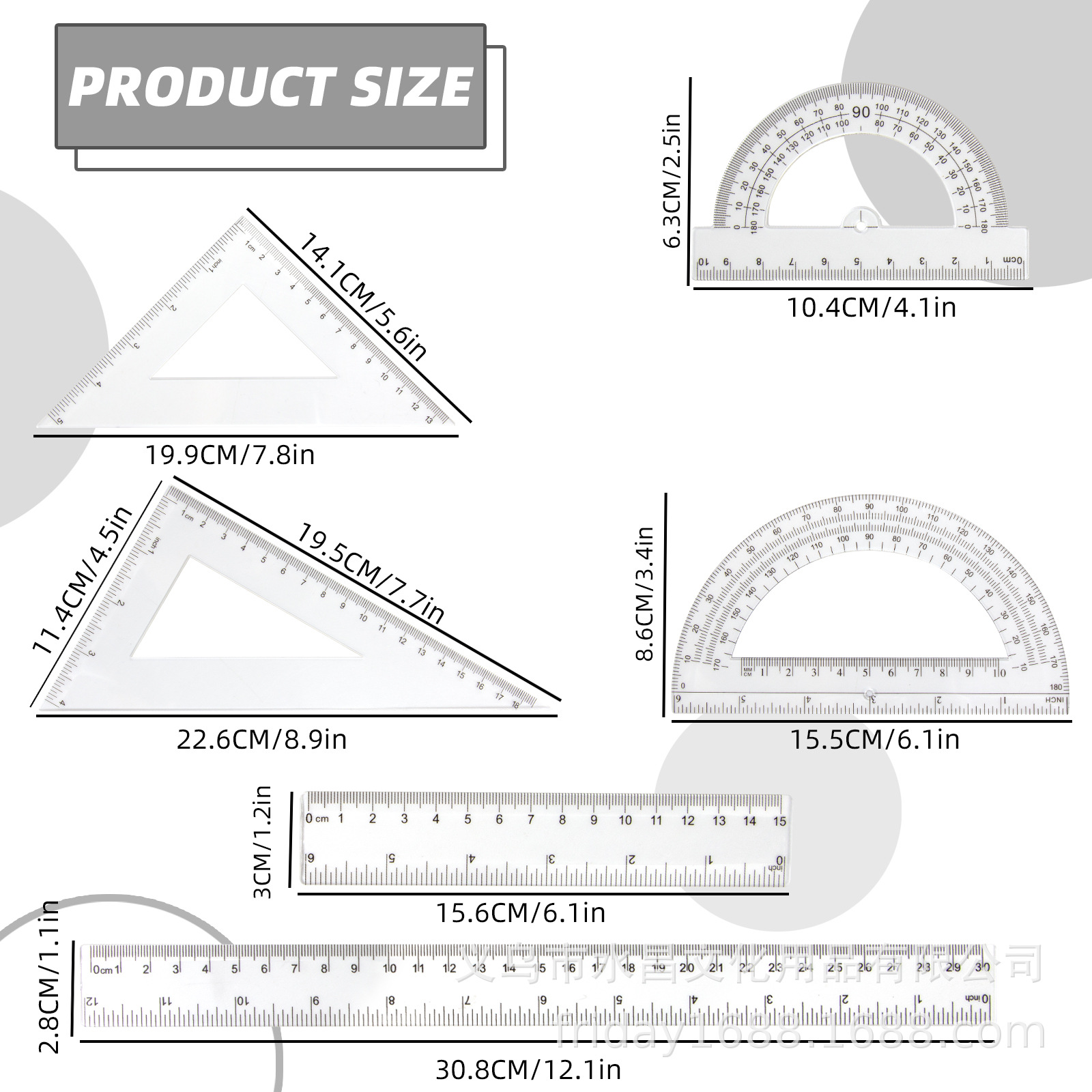 6-piece Transparent Color Rule - Ruler Set Transparent บทวิจารณ์และราคา