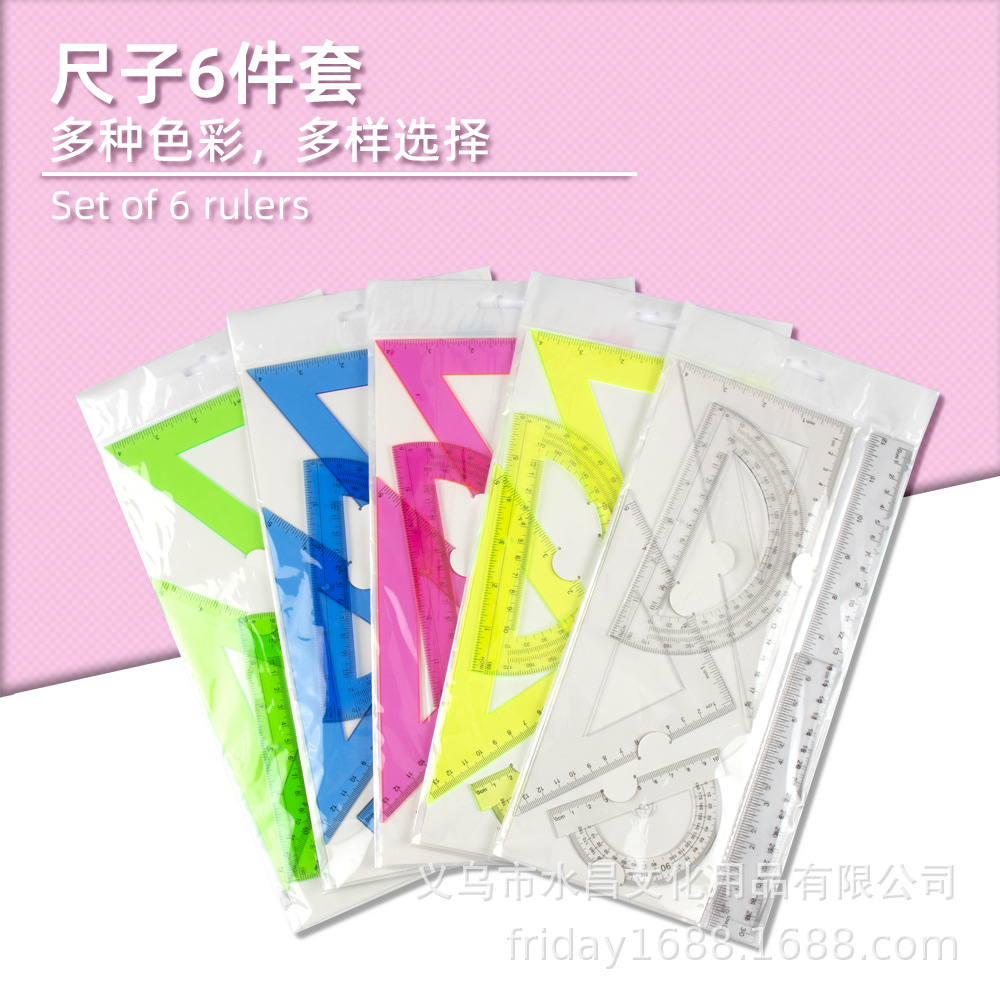 6-piece Transparent Color Rule - Ruler Set Transparent บทวิจารณ์และราคา