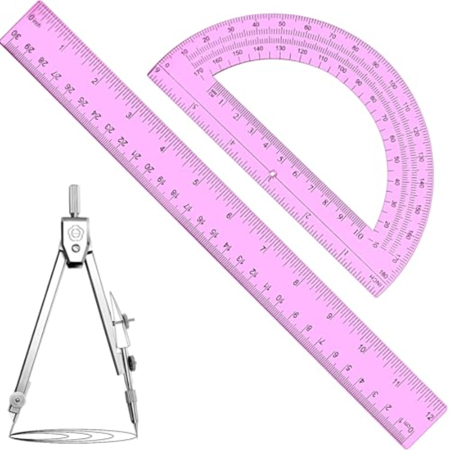 3 Pcs Plastic Ruler 6 Inch Pro - Ruler Set Transparent บทวิจารณ์และราคา