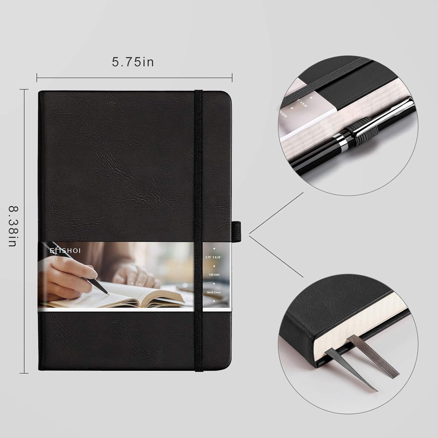 A5 Graph Notebook 256 Pages Ha - Journal Leather Hardcover บทวิจารณ์และราคา