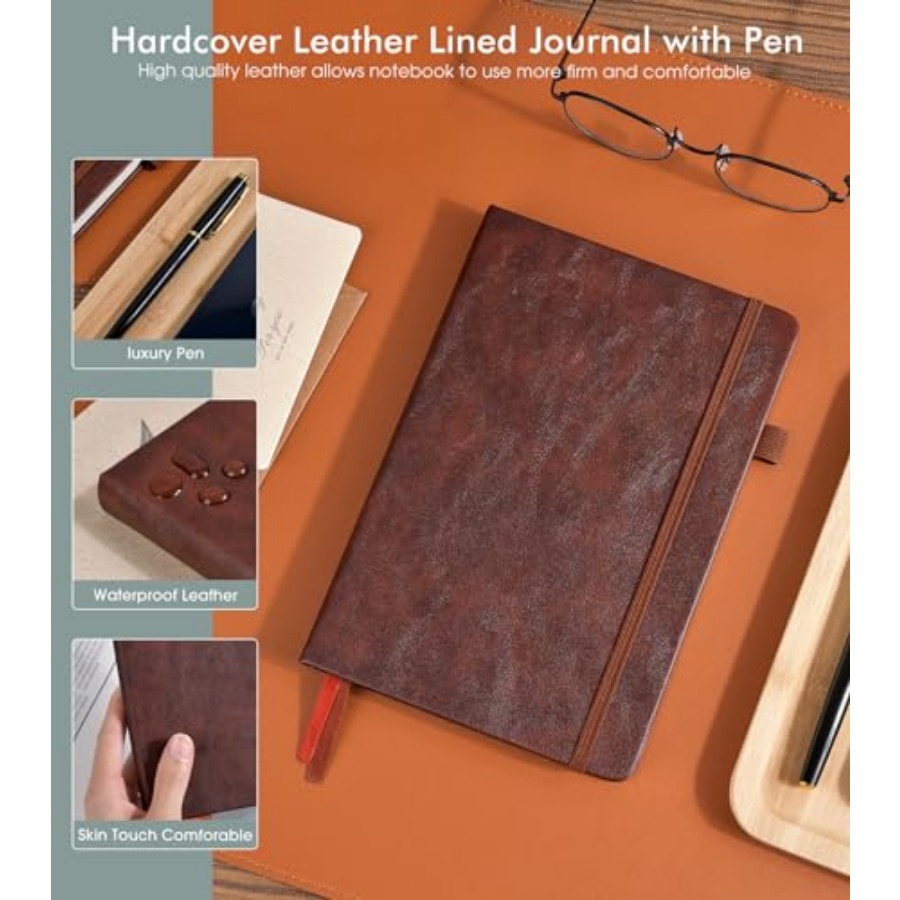 Lined Journal Notebook for Men - Journal Leather Hardcover บทวิจารณ์และราคา
