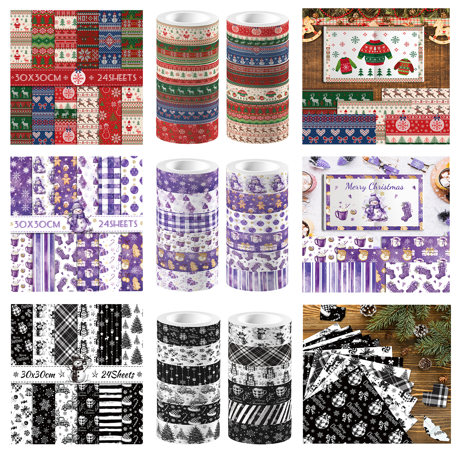 Christmas Washi Tape And Backg - Washi Tape Set บทวิจารณ์และราคา