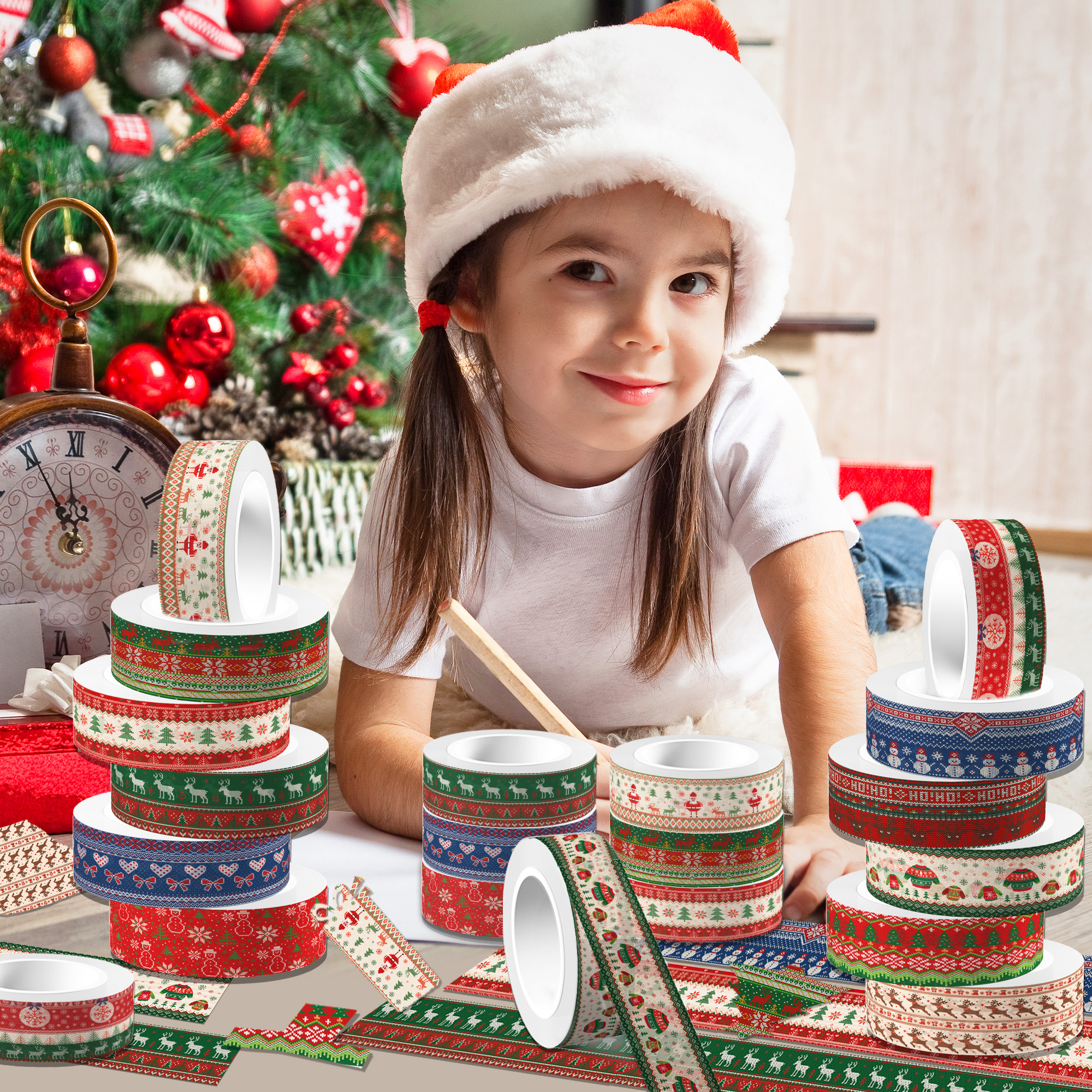 Christmas Washi Tape And Backg - Washi Tape Set บทวิจารณ์และราคา