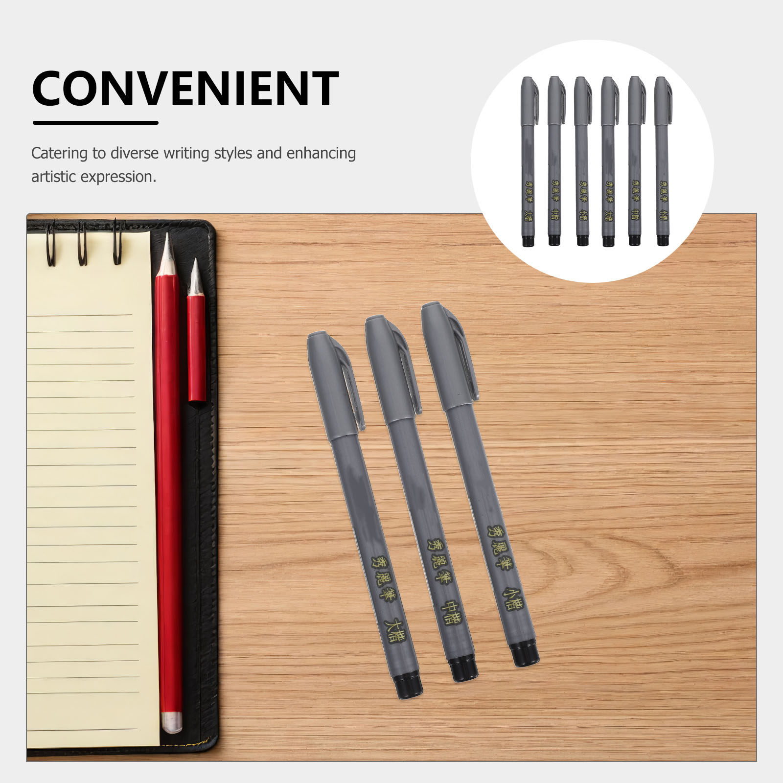 6Pcs Chinese Calligraphy Brush - Fountain Pen Ink บทวิจารณ์และราคา