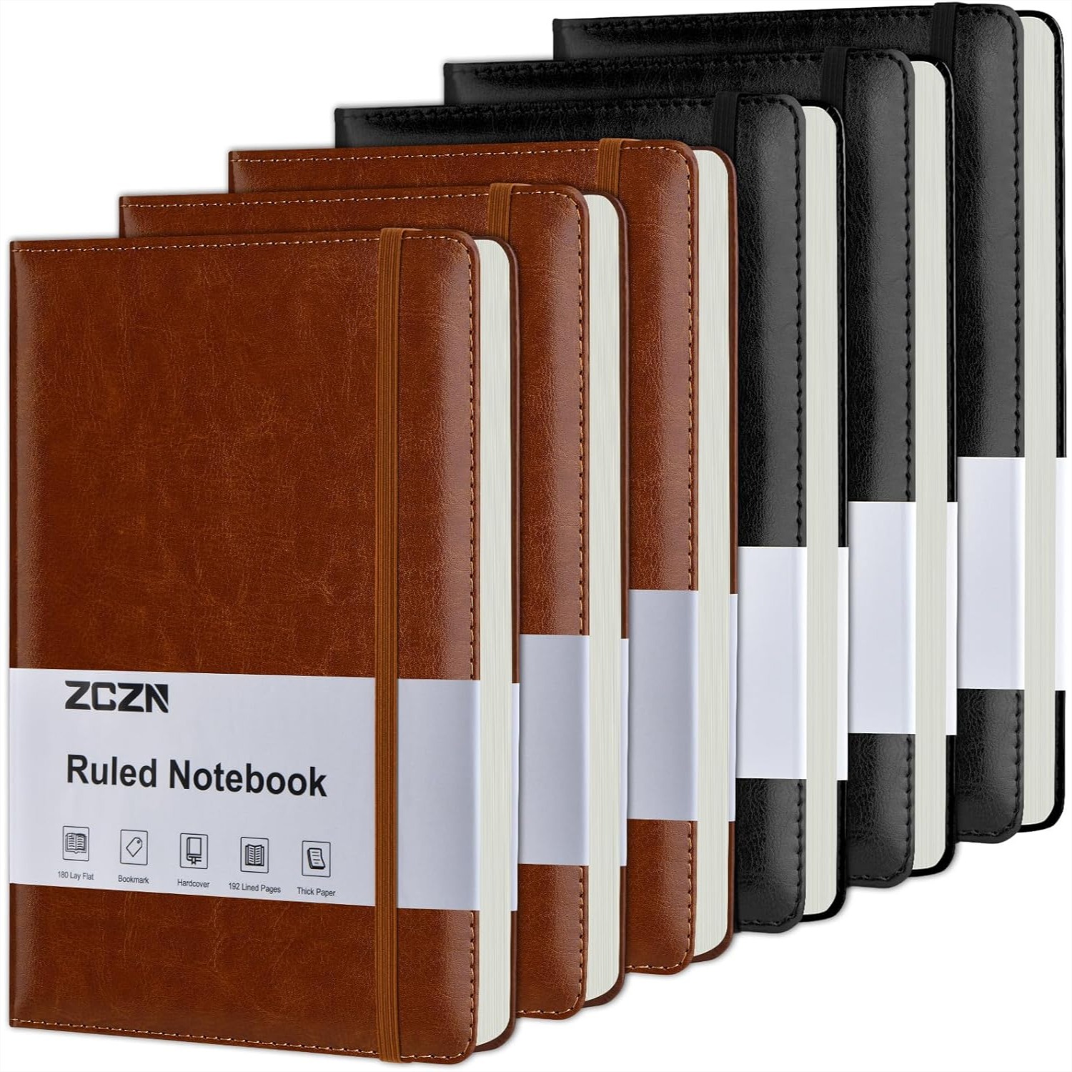 6 Pack Lined Journal Notebooks - Journal Leather Hardcover บทวิจารณ์และราคา
