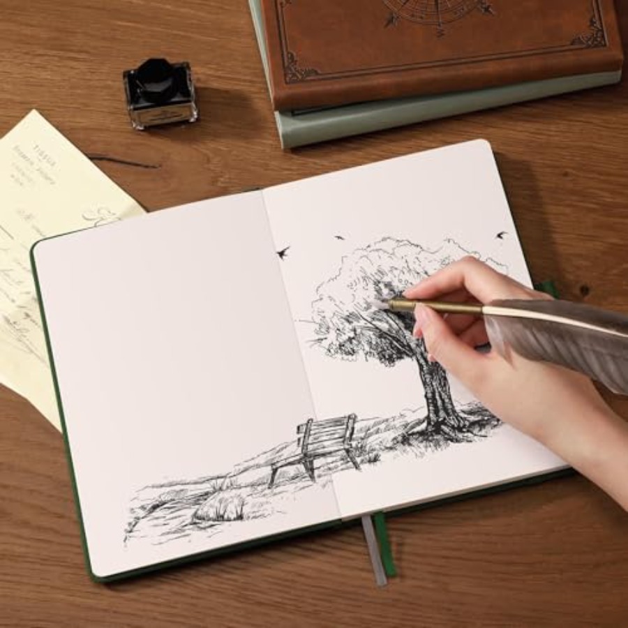 Blank Journal Notebook, 192 Pa - Journal Leather Hardcover บทวิจารณ์และราคา