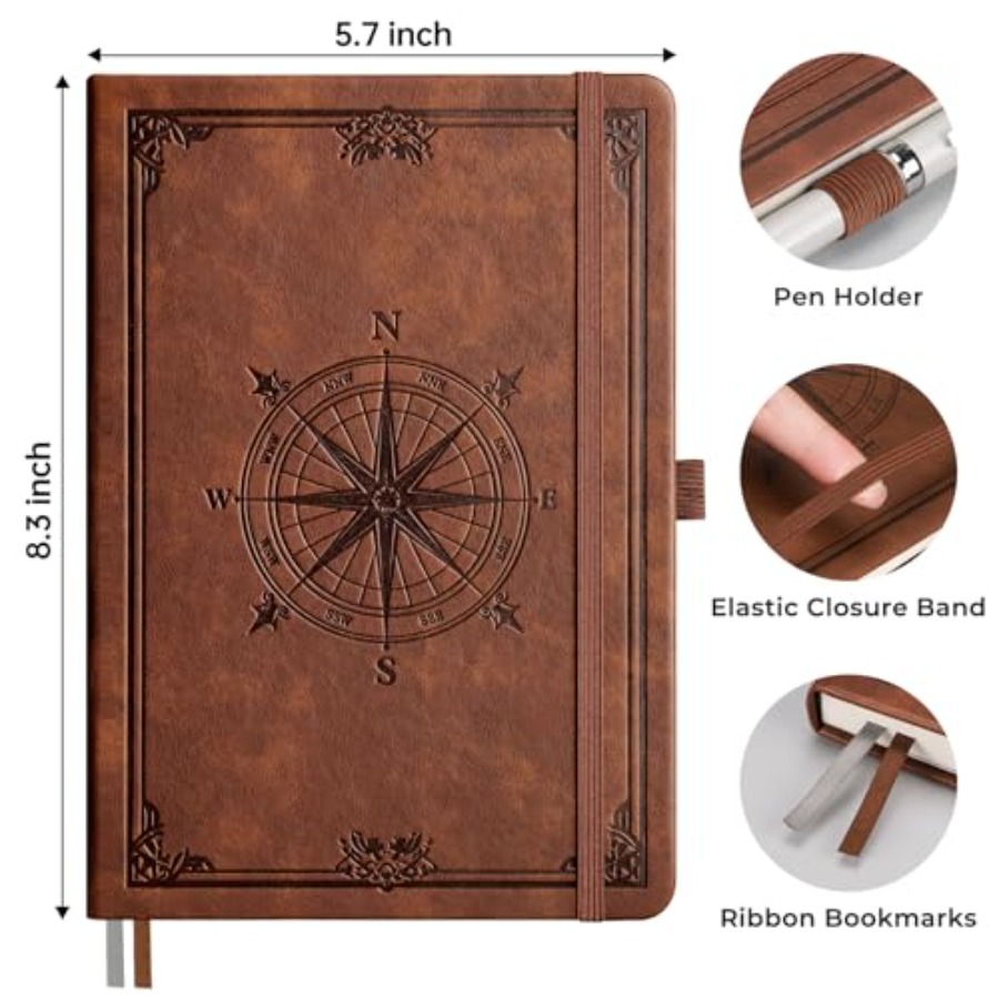 Blank Journal Notebook, 192 Pa - Journal Leather Hardcover บทวิจารณ์และราคา