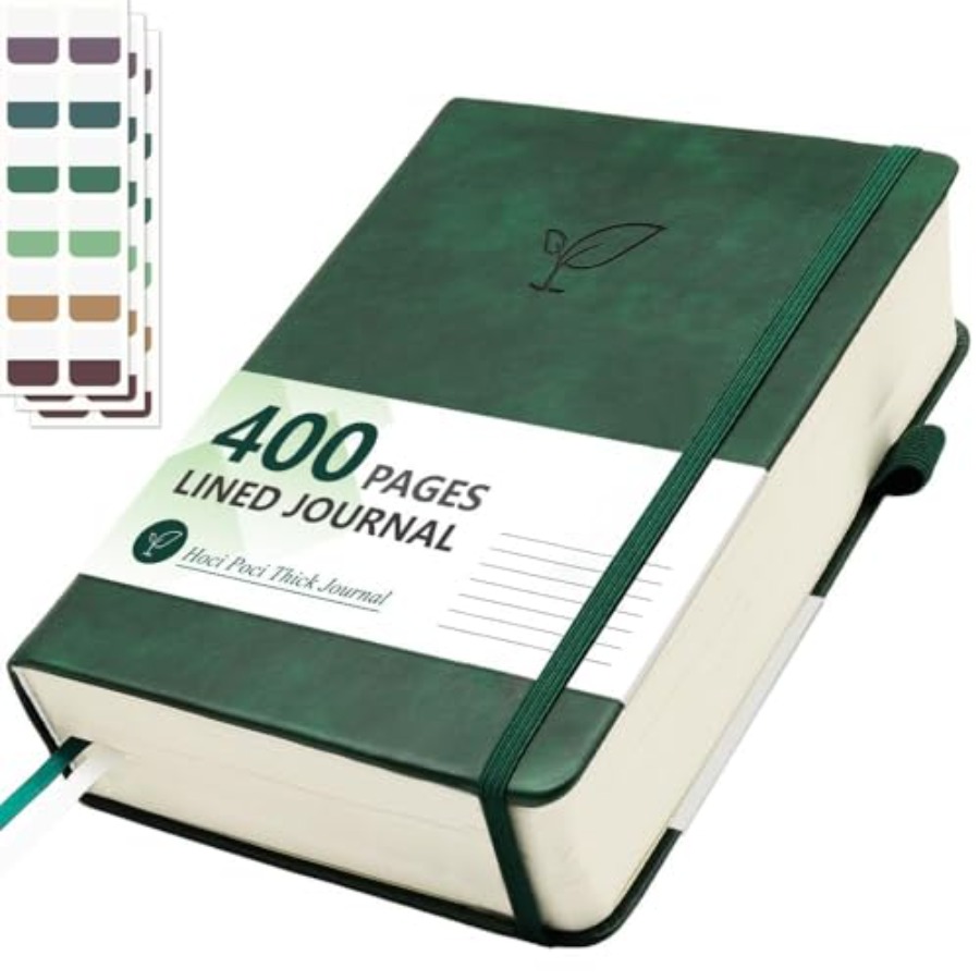 Lined Journal Notebook, 400 Pa - Journal Leather Hardcover บทวิจารณ์และราคา