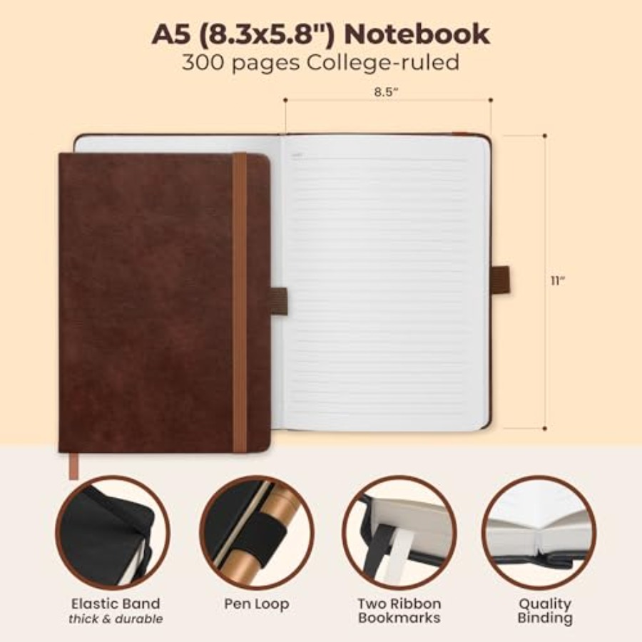 Lined Leather Bound Journal No - Journal Leather Hardcover บทวิจารณ์และราคา