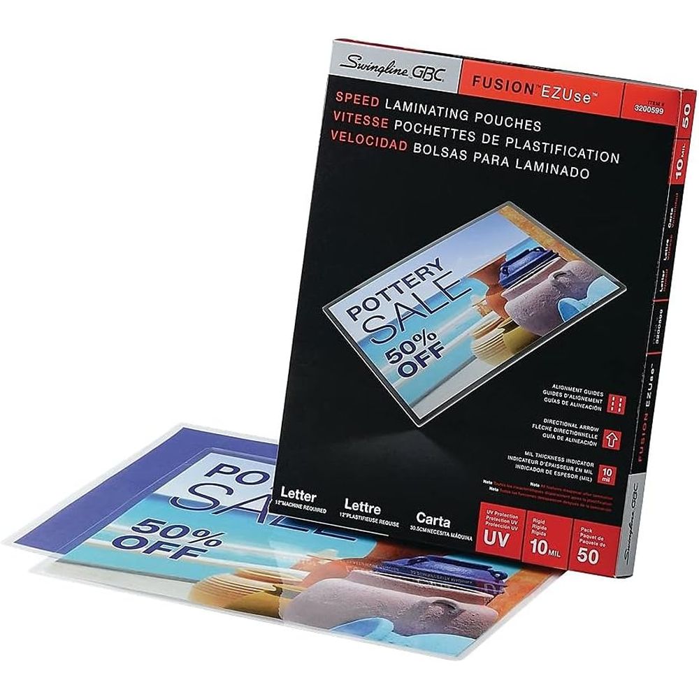 Letter Size, 10 Mil, 50 Pack,  - Document Laminator Pouch บทวิจารณ์และราคา