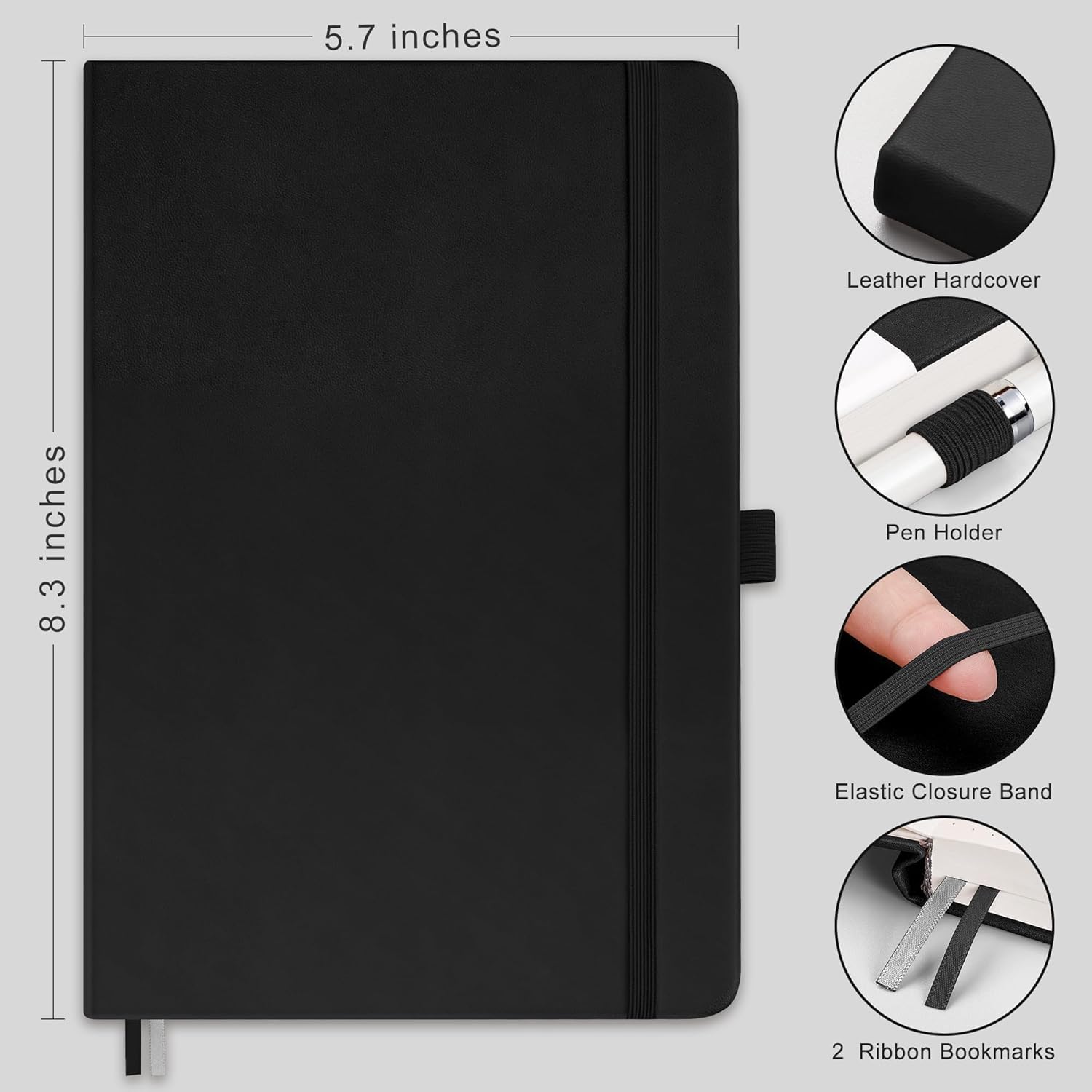 Blank Journal Notebook, A5 Med - Journal Leather Hardcover บทวิจารณ์และราคา
