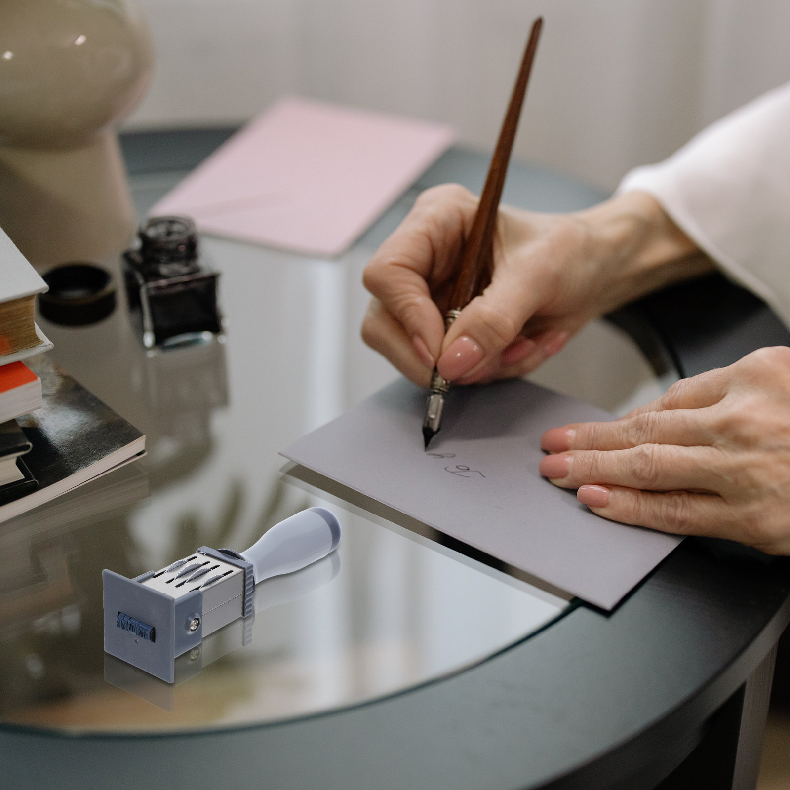 Self-Inking Handheld Date Stam - Self Inking Stamp บทวิจารณ์และราคา