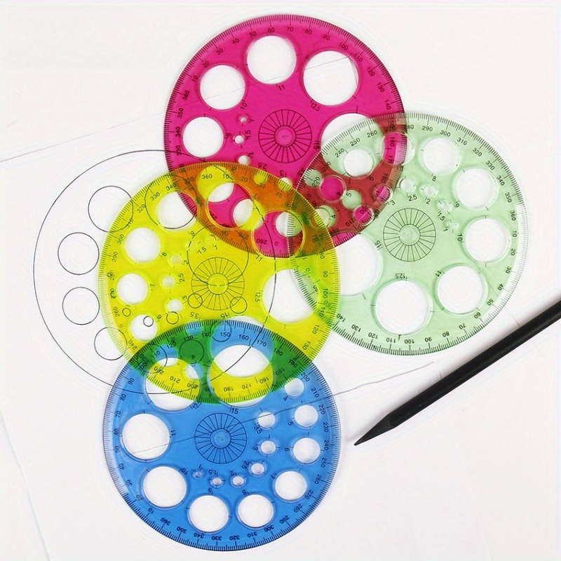 1pc Full Circle Protractor Col - Ruler Set Transparent บทวิจารณ์และราคา