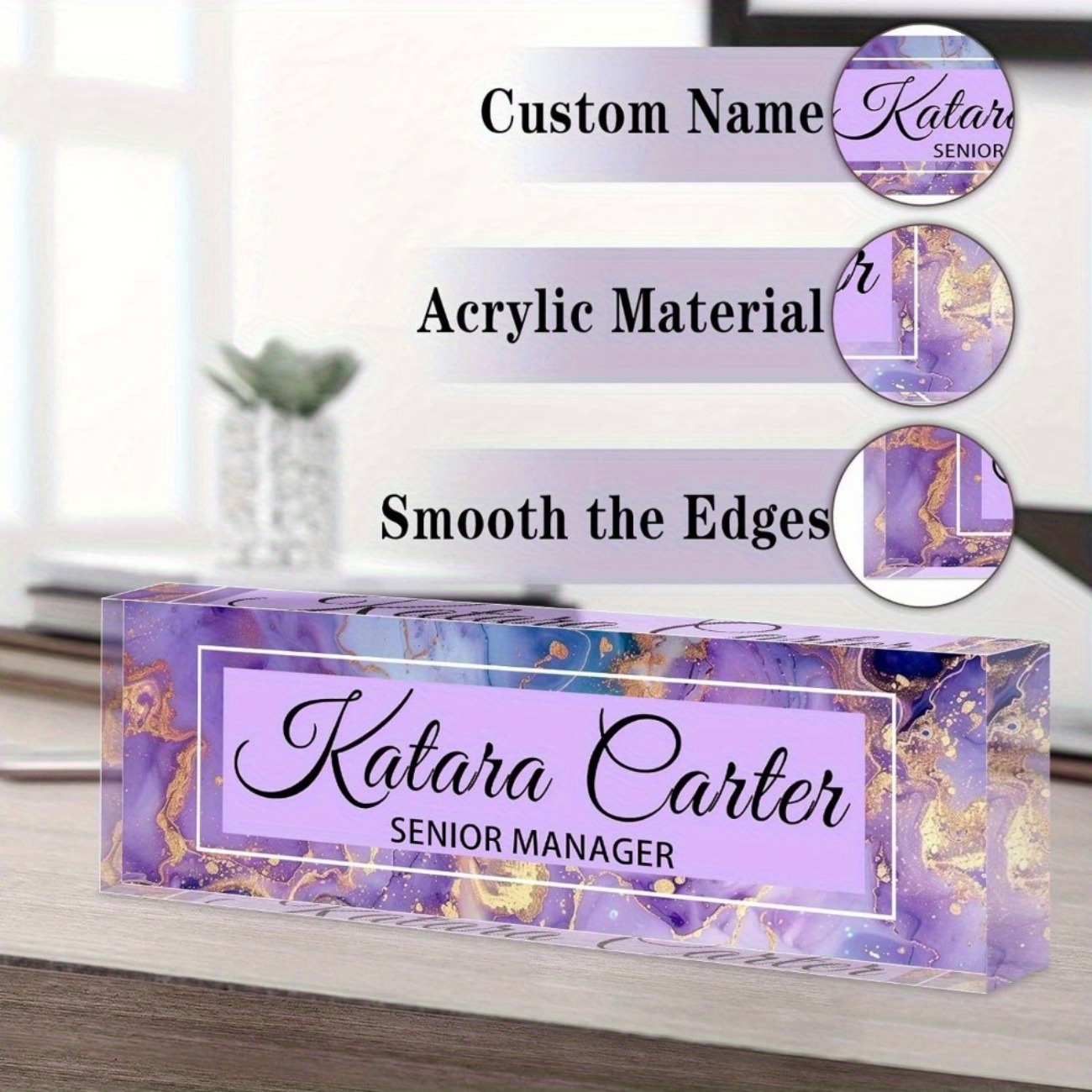 Custom Acrylic Desk Name Plate - Desk Name Plate บทวิจารณ์และราคา