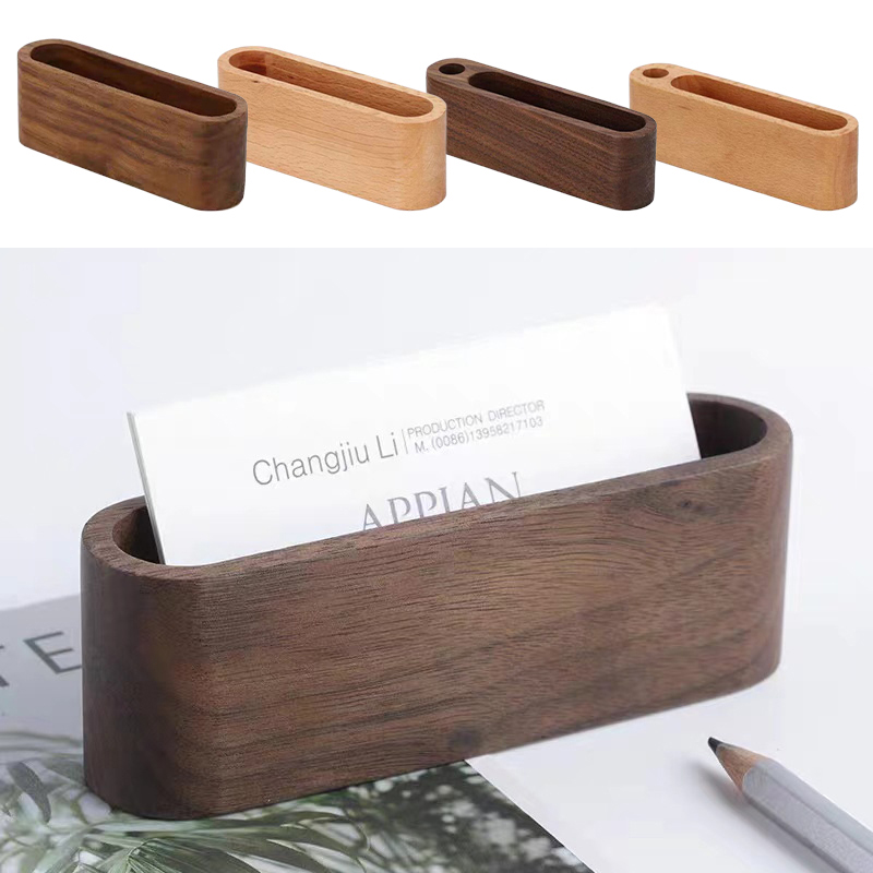 Business Card Holder Wooden Or - Desk Name Plate บทวิจารณ์และราคา