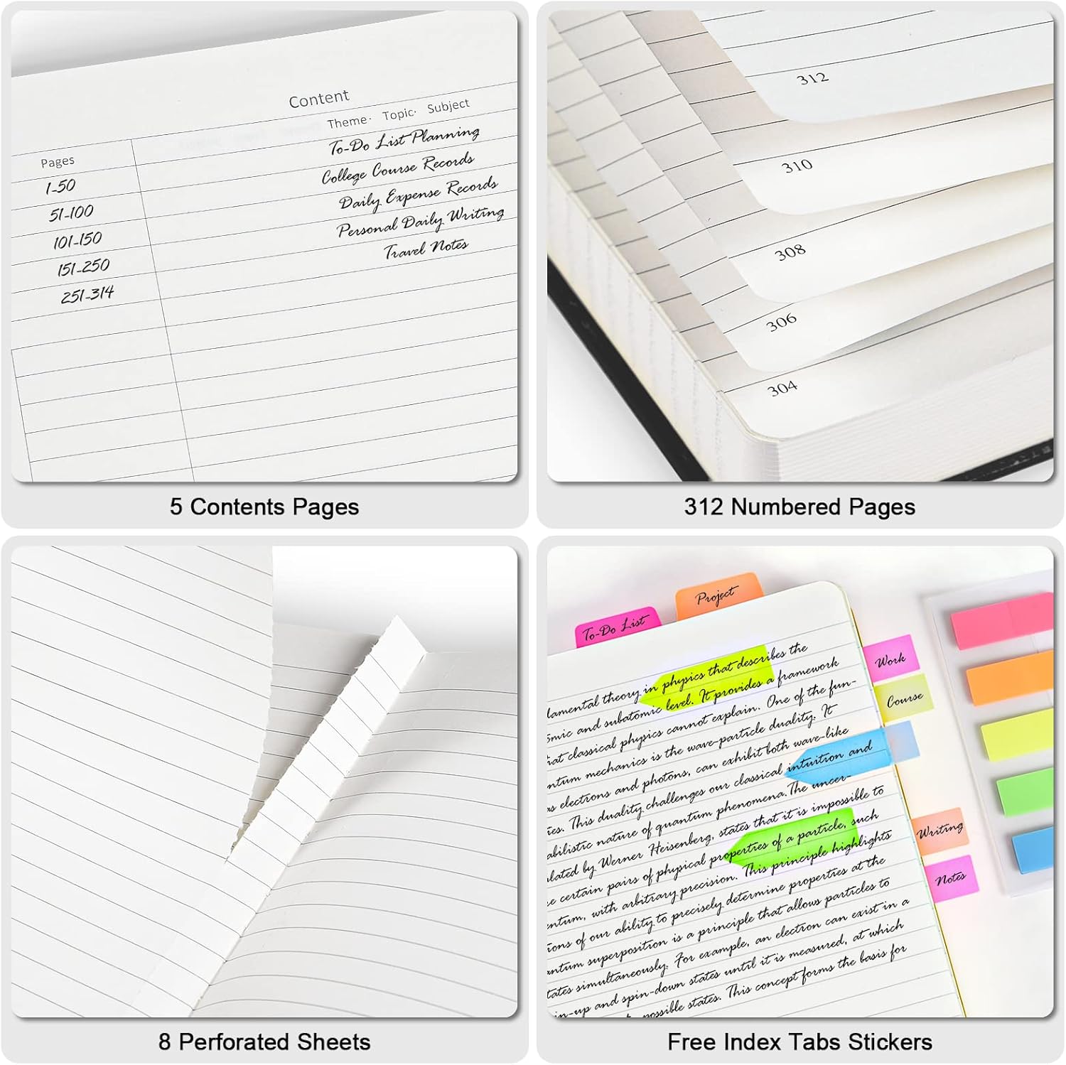 5 Pack College Ruled Notebook, - Journal Leather Hardcover บทวิจารณ์และราคา