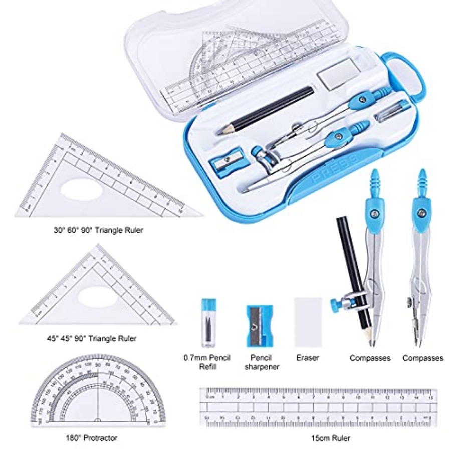 Math Geometry Kit Set 10 Piece - Compass Geometry Set บทวิจารณ์และราคา