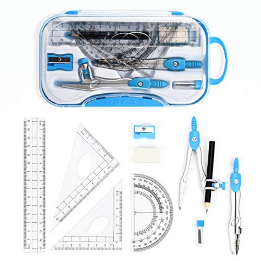 Math Geometry Kit Sets 10 Pcs  - Compass Geometry Set บทวิจารณ์และราคา