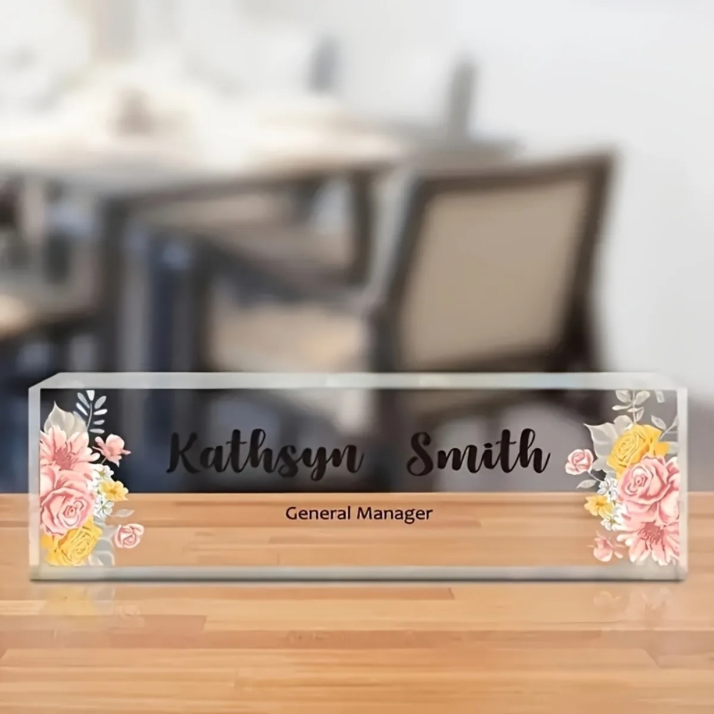 1PC 2D Flat Elegant Floral Acr - Desk Name Plate บทวิจารณ์และราคา