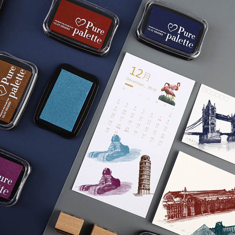6 pieces - Retro solid color s - Self Inking Stamp บทวิจารณ์และราคา