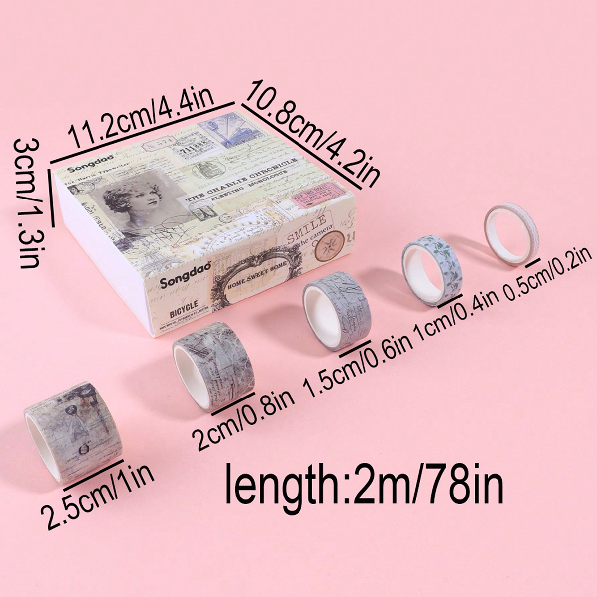 20 rolls of vintage washi tape - Washi Tape Set บทวิจารณ์และราคา