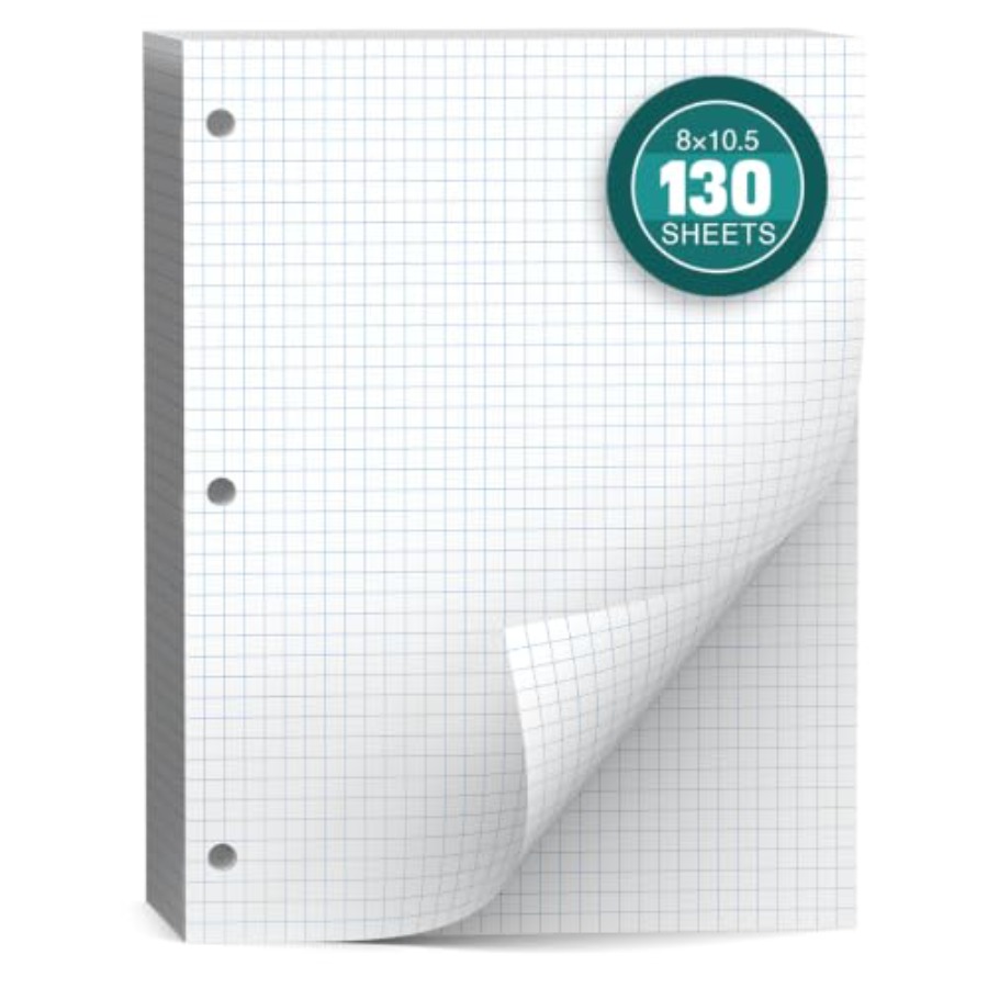 Loose Leaf Graph paper 8 x 10. - Paper Punch 3 Hole บทวิจารณ์และราคา