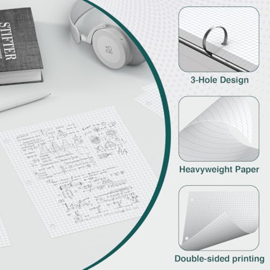 Loose Leaf Graph paper 8 x 10. - Paper Punch 3 Hole บทวิจารณ์และราคา