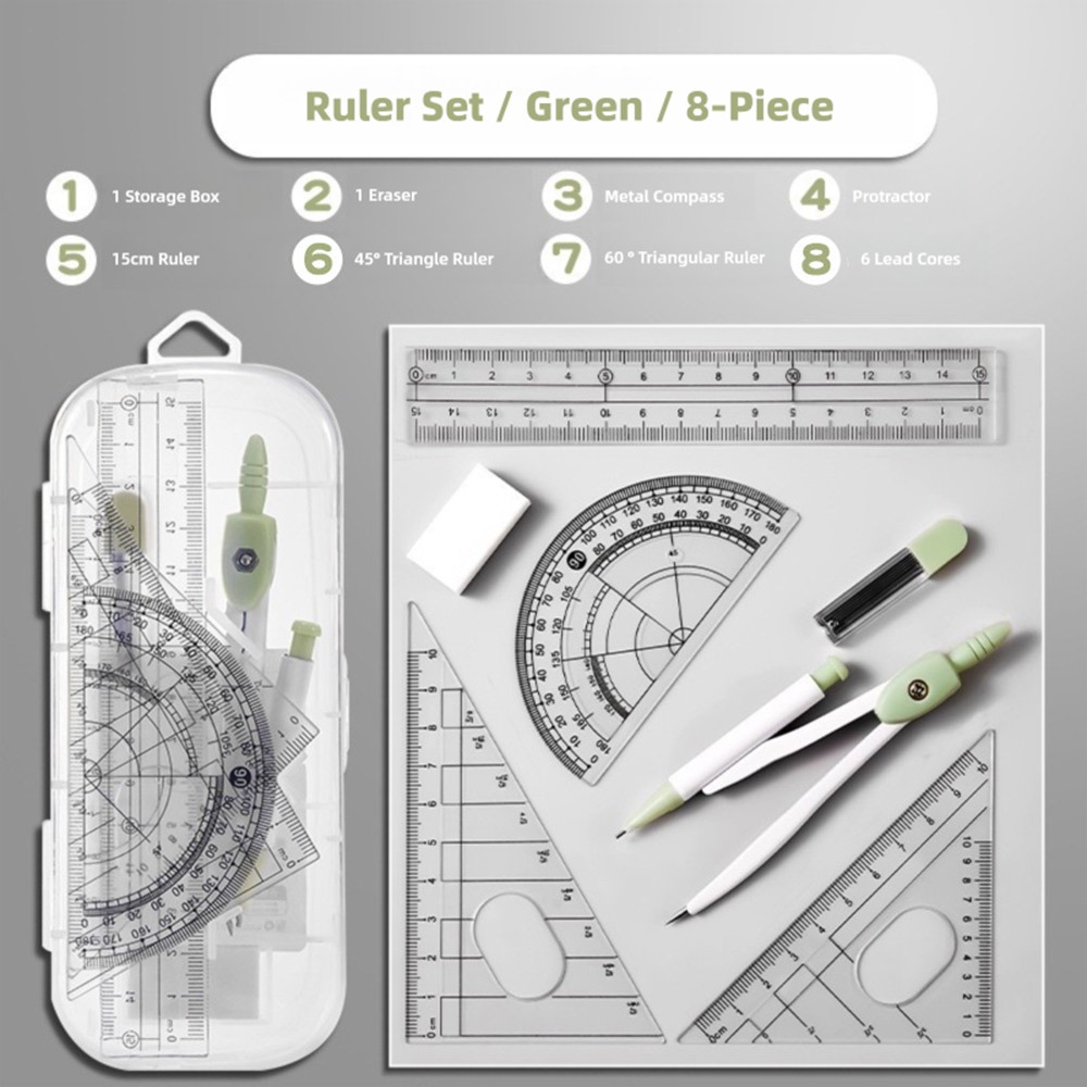 8PCS/Set Plastic Ruler Compass - Compass Geometry Set บทวิจารณ์และราคา