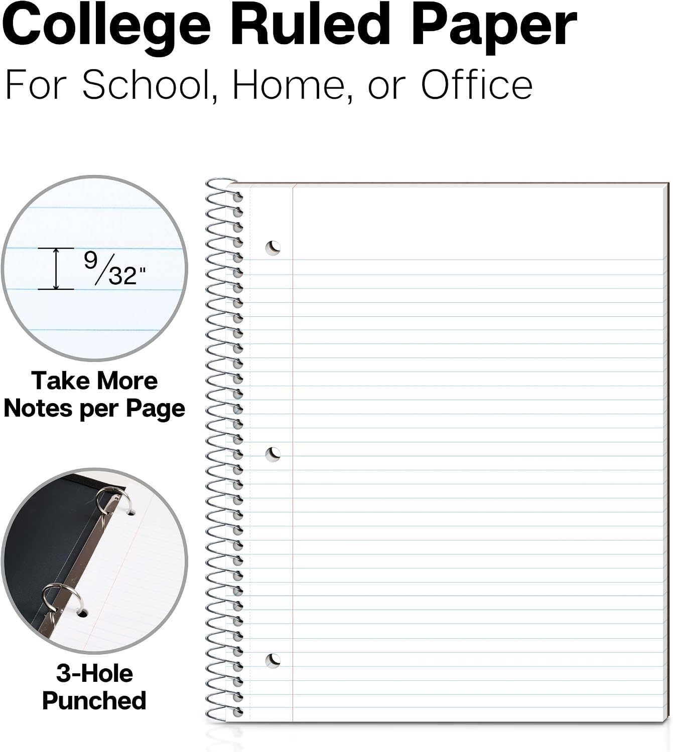College Ruled Spiral Notebook  - Paper Punch 3 Hole บทวิจารณ์และราคา