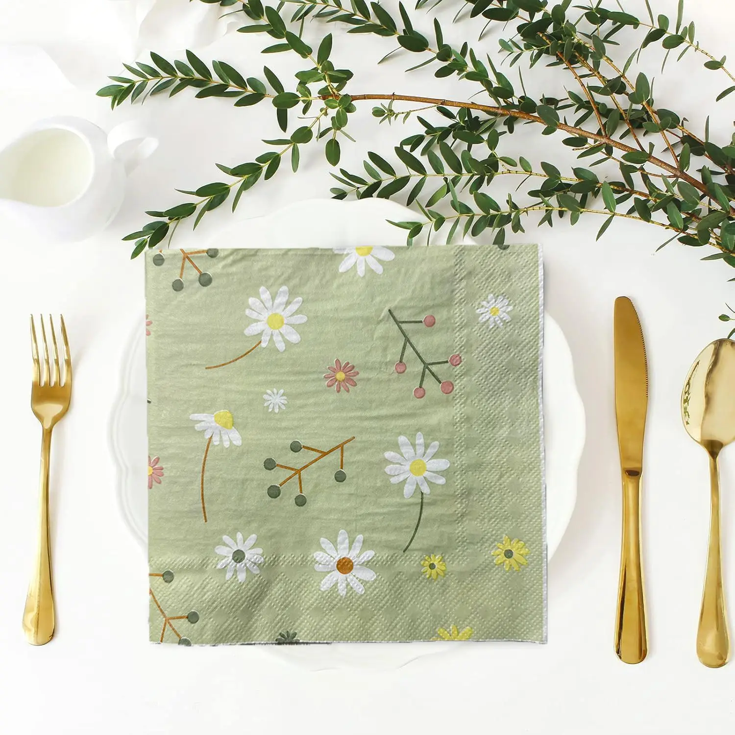 Chamomile Printed Napkin Green - Graph Paper Pad บทวิจารณ์และราคา
