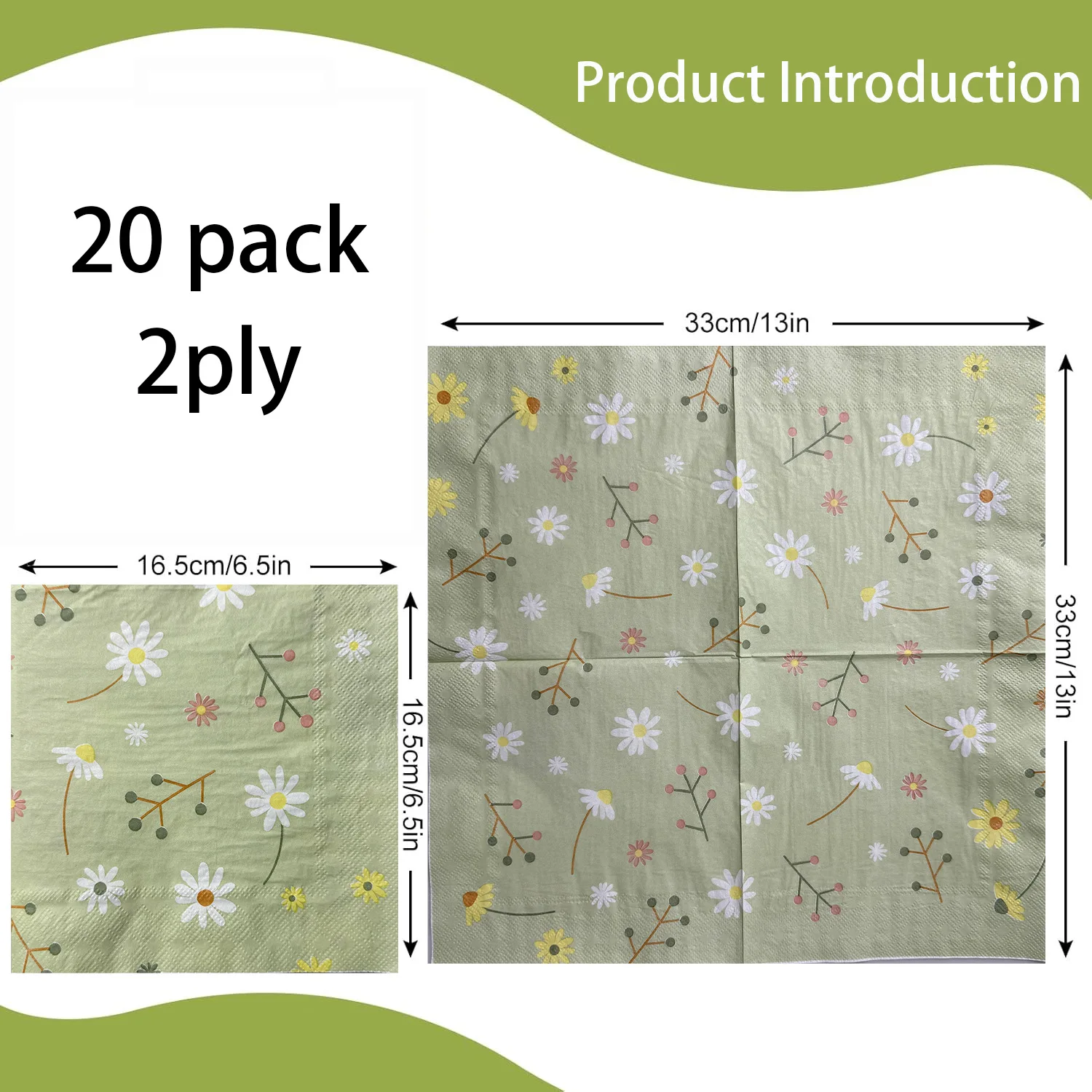 Chamomile Printed Napkin Green - Graph Paper Pad บทวิจารณ์และราคา