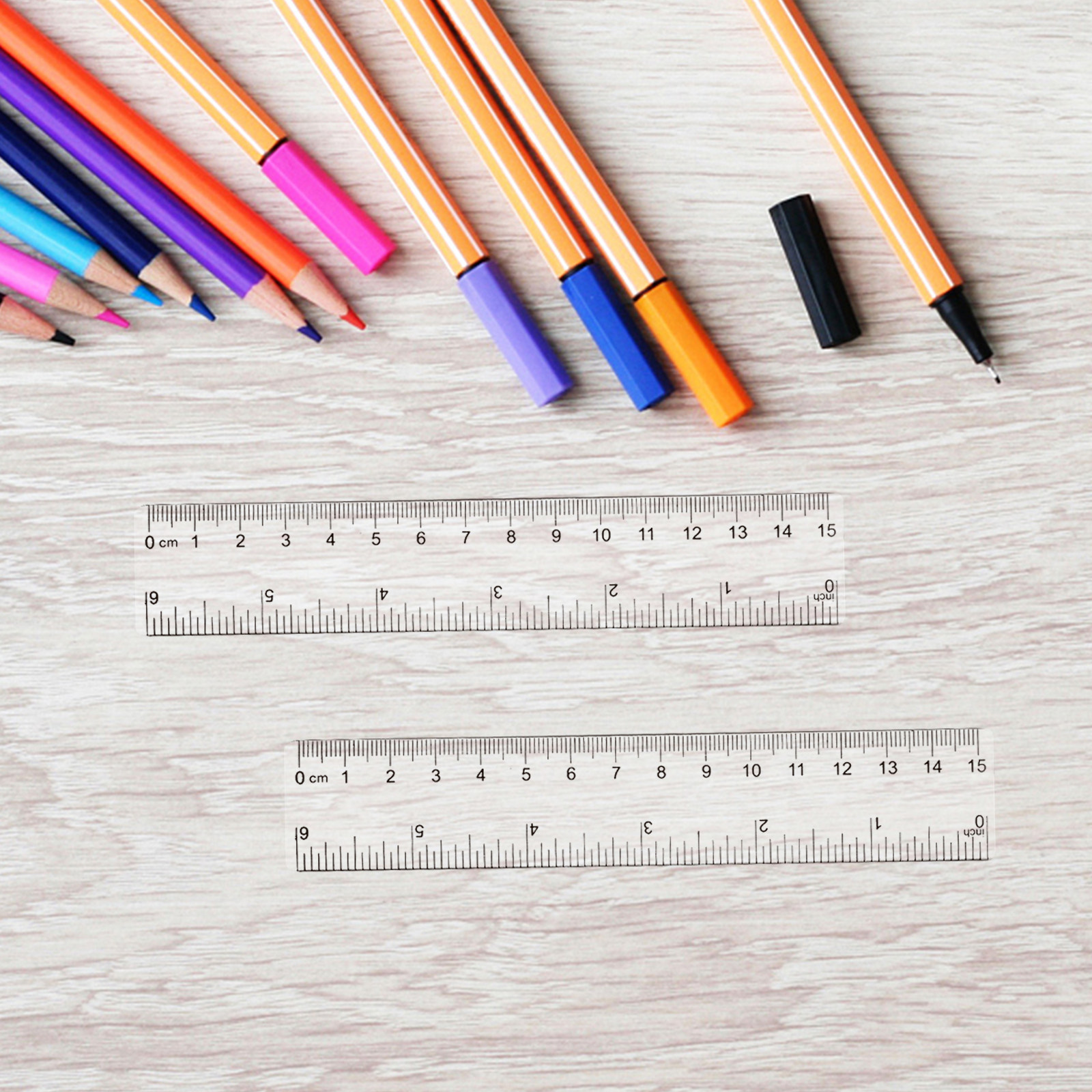 10Pcs Clear Plastic Ruler Set  - Ruler Set Transparent บทวิจารณ์และราคา