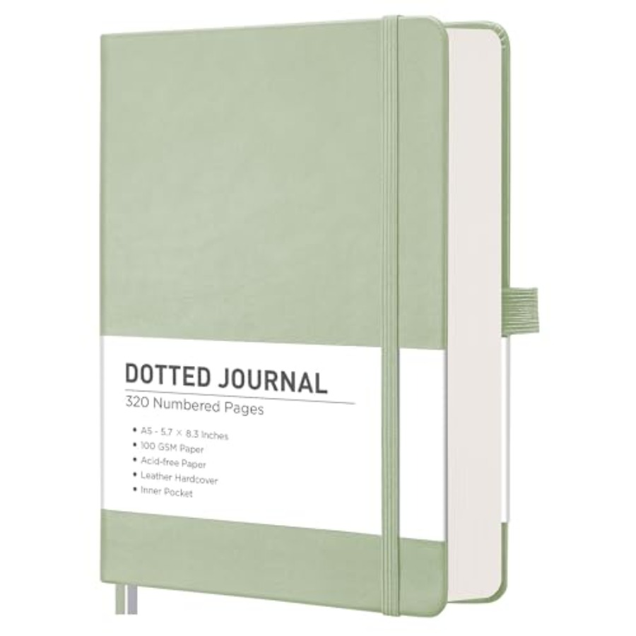 Dotted Journal Notebook, 320 N - Journal Leather Hardcover บทวิจารณ์และราคา
