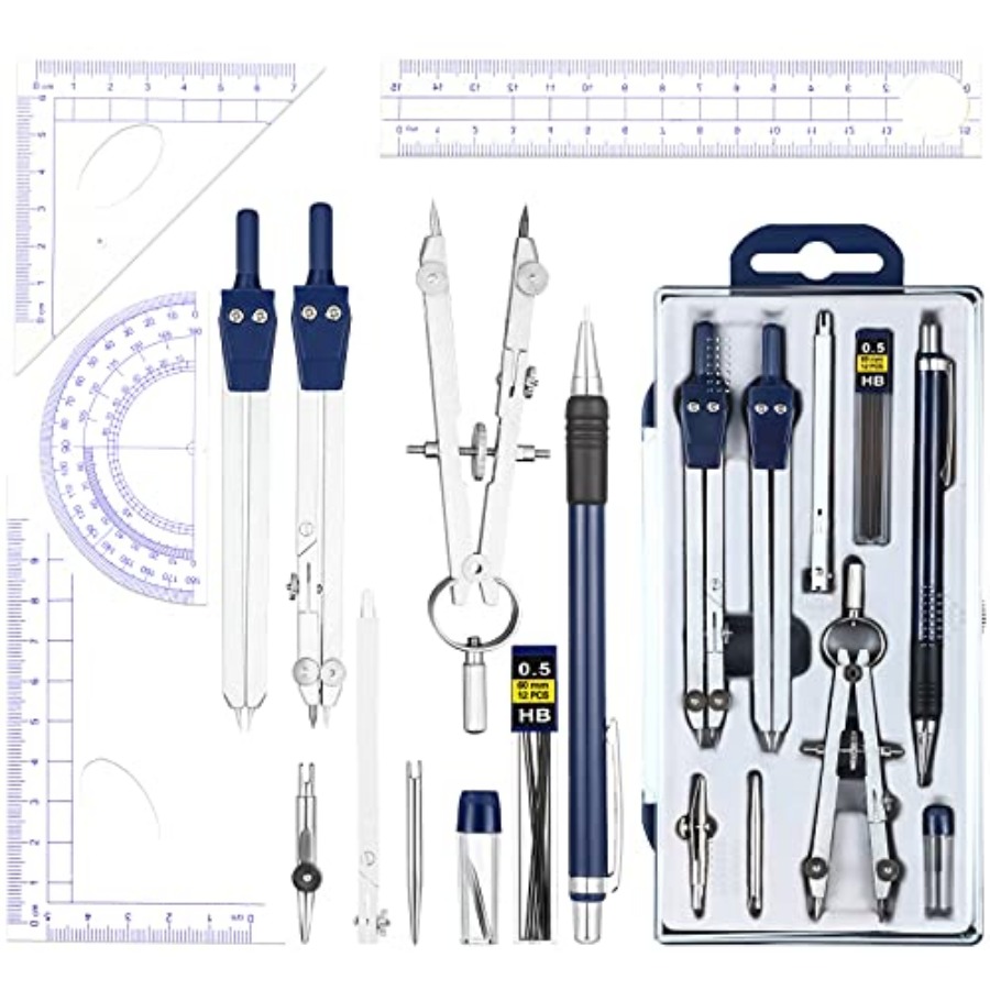 13 Pcs Geometry Set for Studen - Compass Geometry Set บทวิจารณ์และราคา