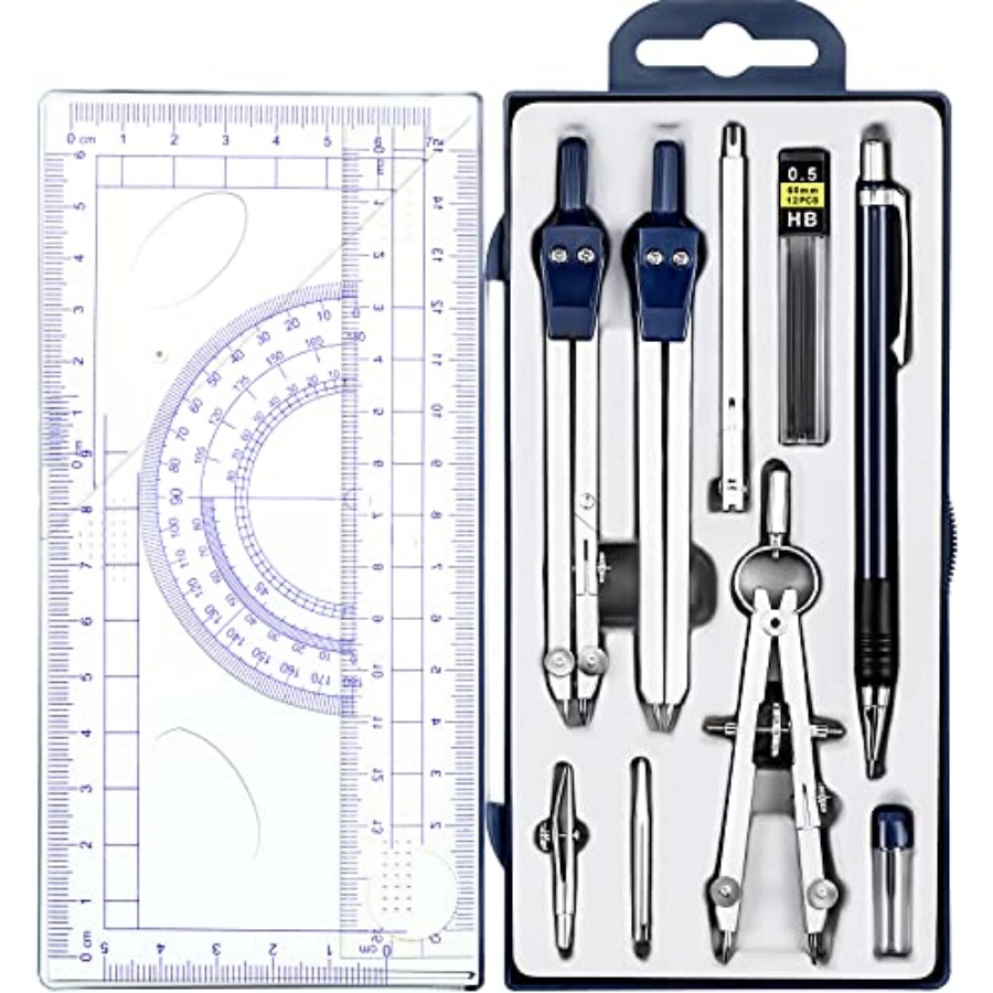 13 Pcs Geometry Set for Studen - Compass Geometry Set บทวิจารณ์และราคา