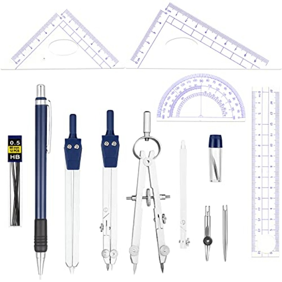 13 Pcs Geometry Set for Studen - Compass Geometry Set บทวิจารณ์และราคา