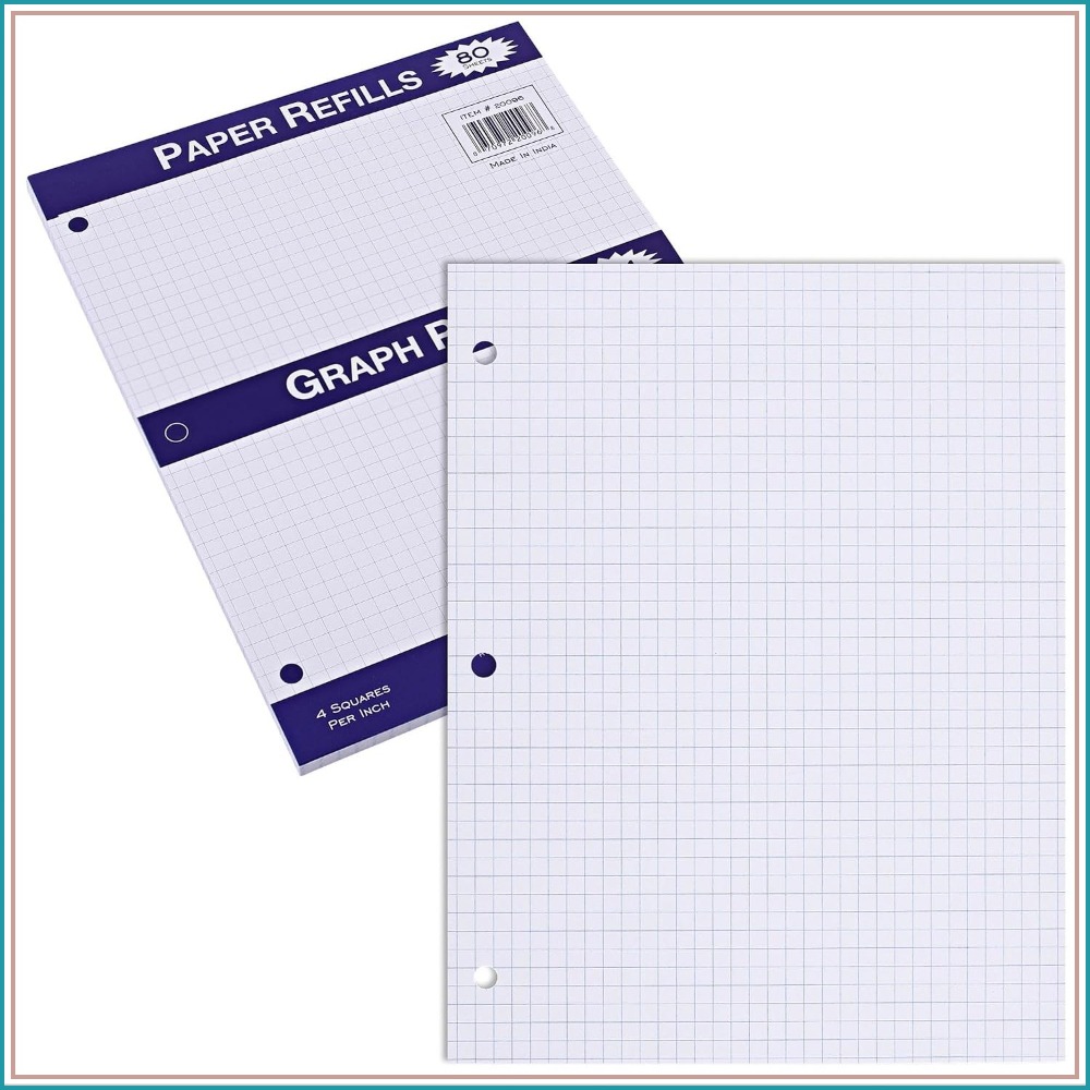 11x8.5 Graph Paper, 4x4 Grid,  - Paper Punch 3 Hole บทวิจารณ์และราคา