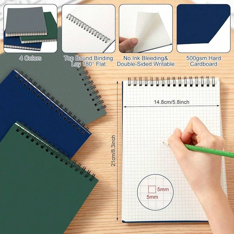 6 Pack Graph Paper Spiral Note - Graph Paper Pad บทวิจารณ์และราคา