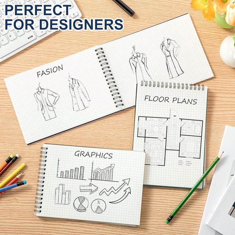 6 Pack Graph Paper Spiral Note - Graph Paper Pad บทวิจารณ์และราคา