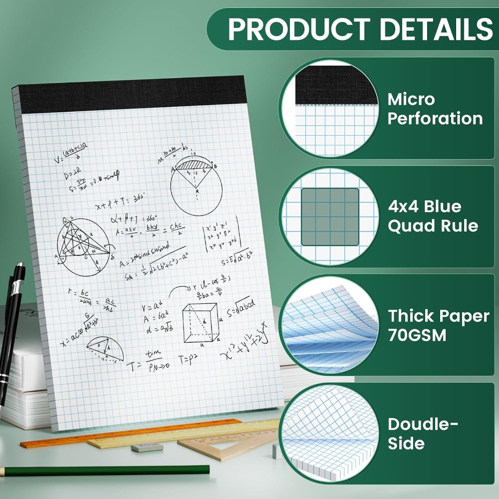 Graph Paper 8.5x11, 6 Pack, 4x - Graph Paper Pad บทวิจารณ์และราคา
