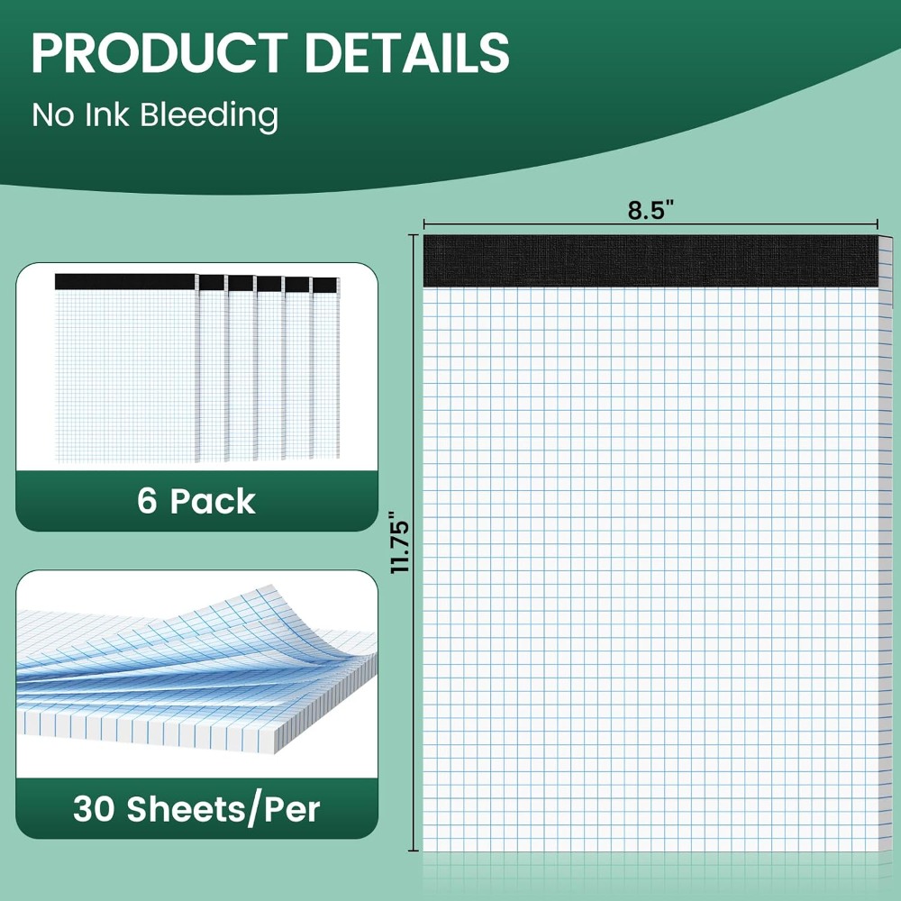 Graph Paper 8.5x11, 6 Pack, 4x - Graph Paper Pad บทวิจารณ์และราคา