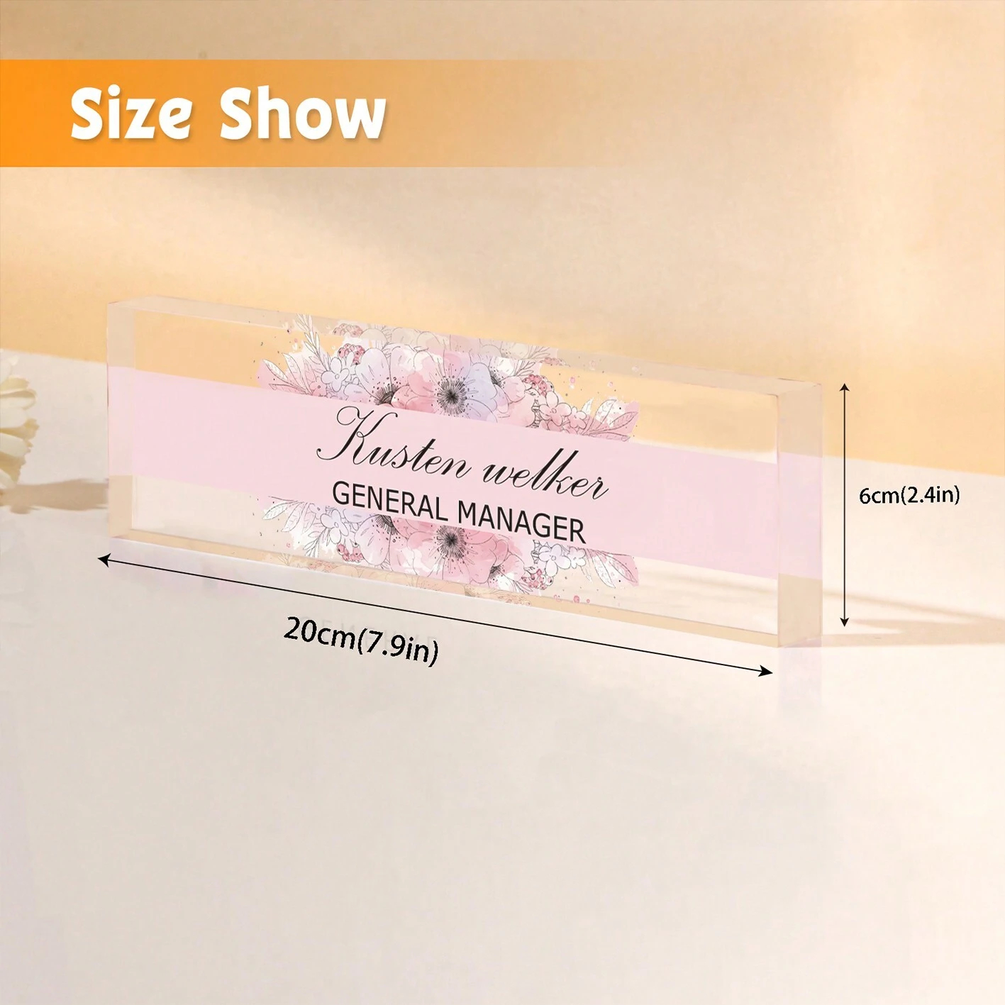 20*6CM Personalized Acrylic De - Desk Name Plate บทวิจารณ์และราคา