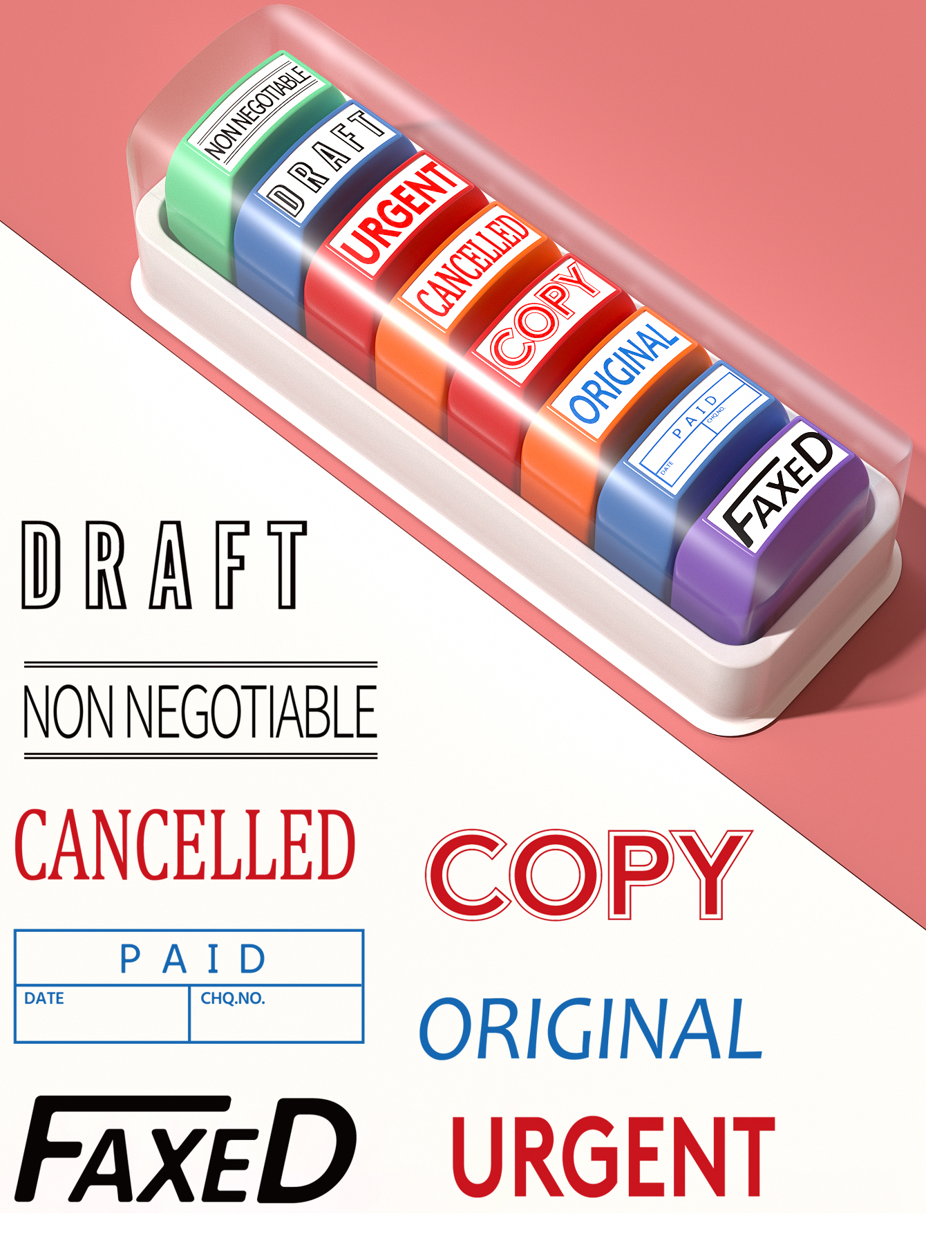8 Office Stamp set Information - Self Inking Stamp บทวิจารณ์และราคา