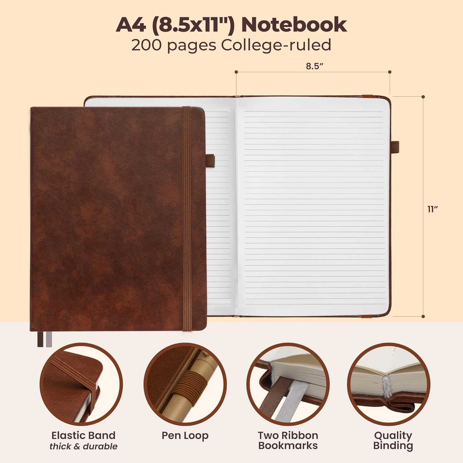A4 Leather Journal Notebook 8. - Journal Leather Hardcover บทวิจารณ์และราคา
